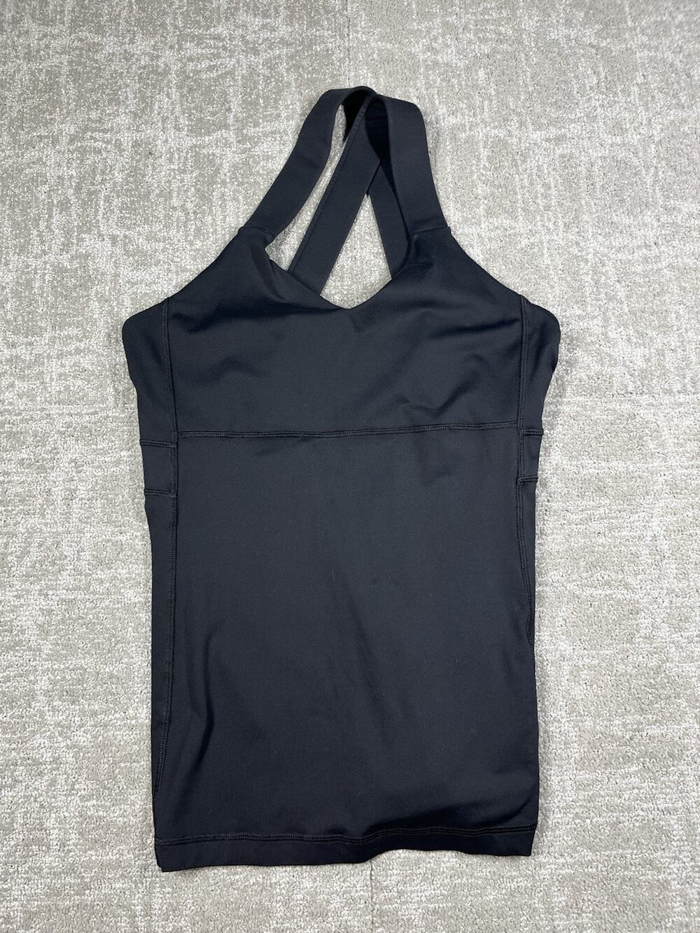 Lululemon Black Cross Back Active Tank Women Size 12